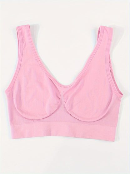 14pcs Women's Seamless Underwear, Seamless Running, Yoga Vest, Comfortable Single-layer Bra Without Chest Pads, Sports Bra for Women