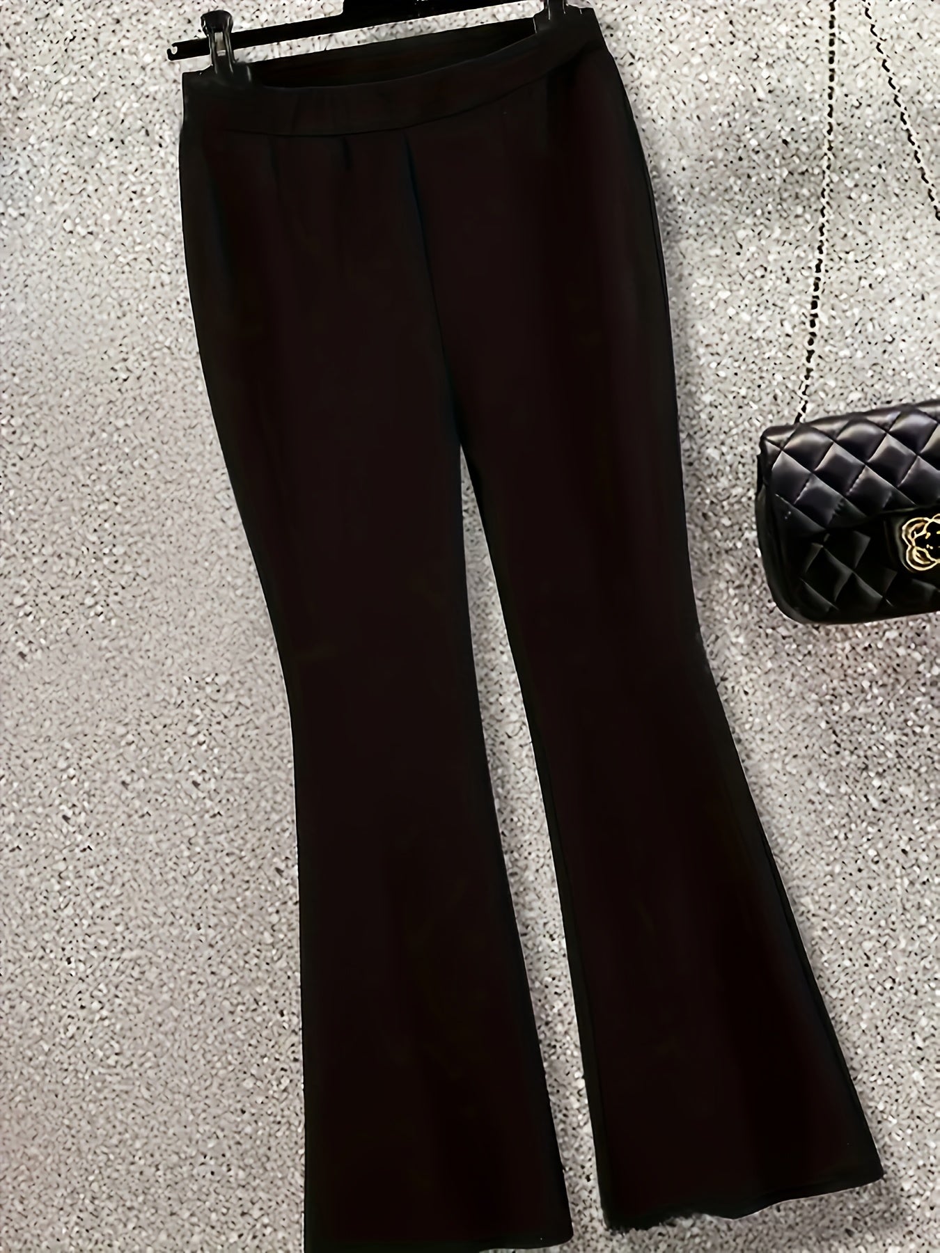 Black & White Striped Top + Flare Pants Set: V - Neck, Tie - Sleeves. Chic Office/Street Style. Trendy & Coordinated