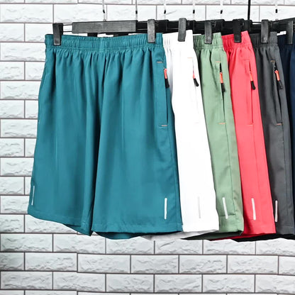 7pcs Lightweight Quick-Drying Sports Shorts with Pocket Embossed - Comfortable Drawstring Waist, Casual And Fitness Clothing, Orange/Black/Blue/Grey/Bean Green/Lake Blue/White/Shorts