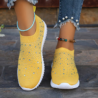 Yellow Knitted Diamond Stitching