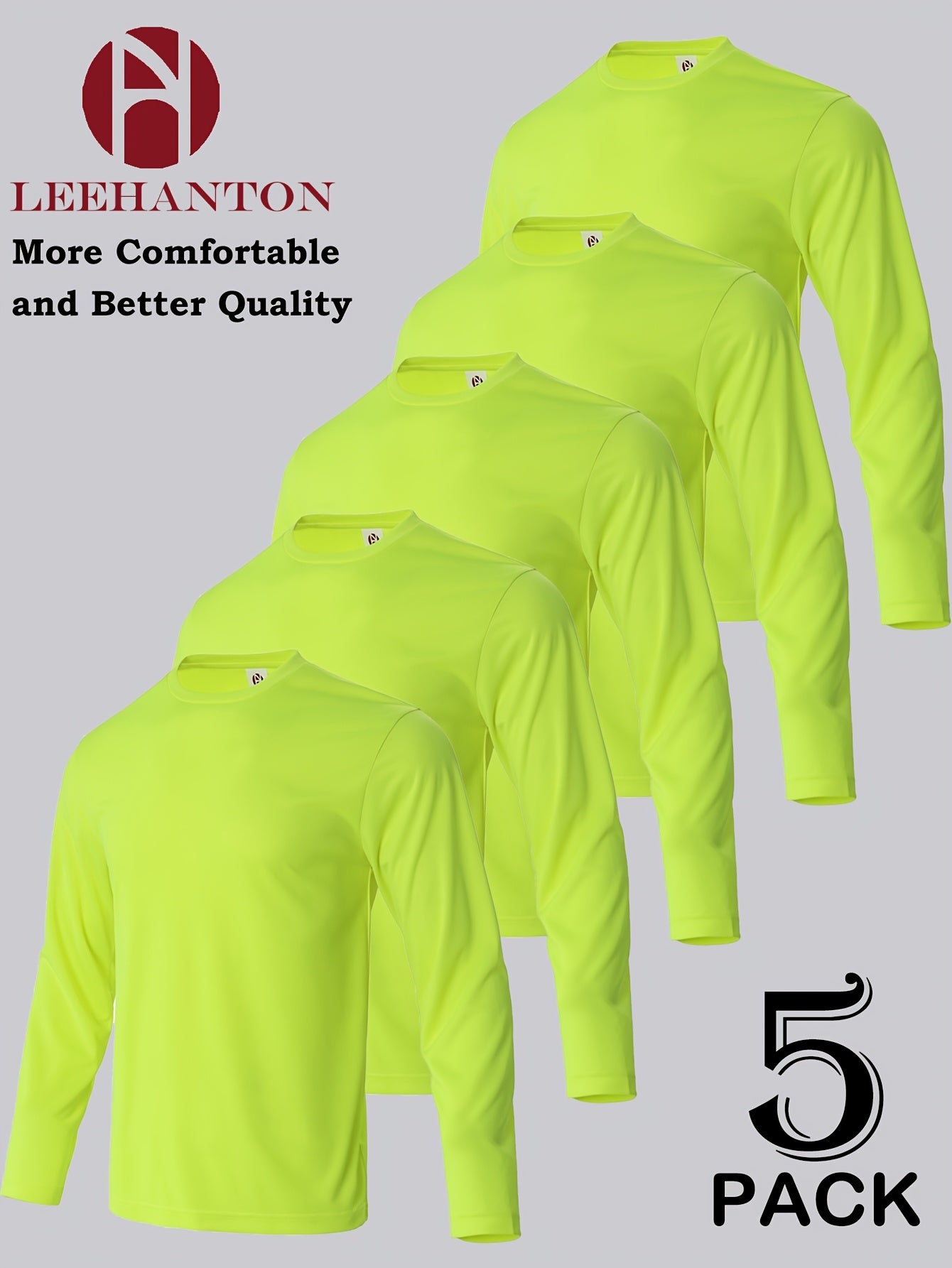 5pcs Men's Casual Sports T-shirt, Breathable And Quick Drying, Suitable for Work Clothes, Fishing Clothes, Construction Site Clothes, Team Building Clothes