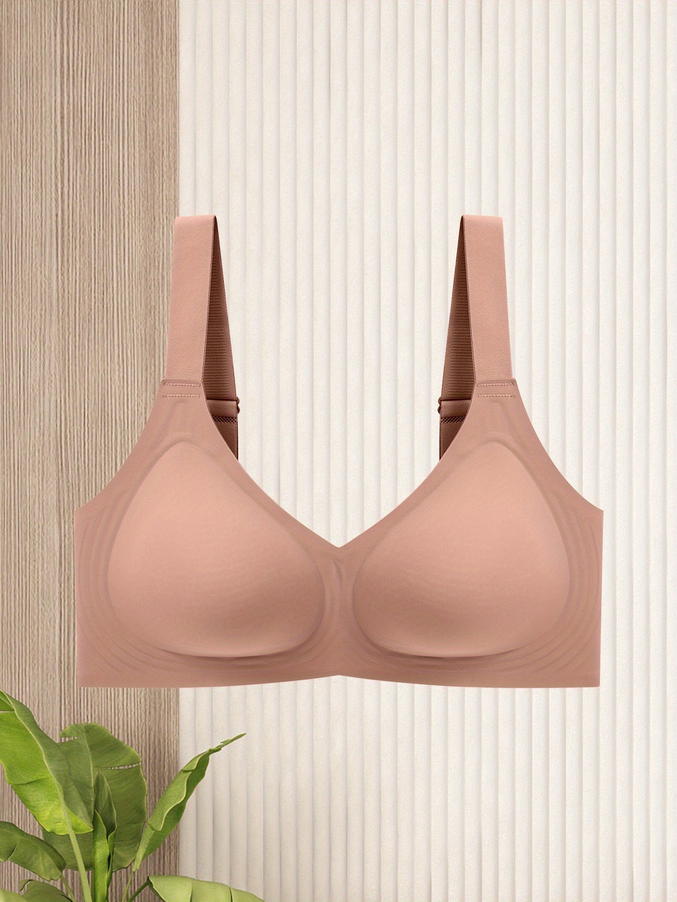 Elegant Solid Color Wireless-Free Push-Up Bra - Medium Support, Comfortable & Lifted Design for a Lifted Appearance, Non-Removable Pads, Seamless Full Cup Coverage, All-Day Wear, Women's Lingerie, Sleek Push-Up Bra, Smooth Fabric