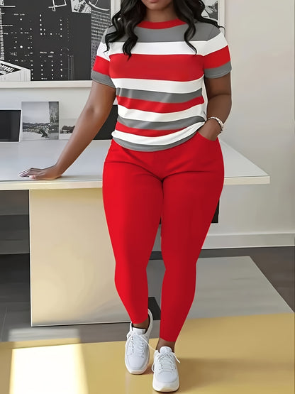 Women's Red Polyester Short-Sleeve Pants - product view 11