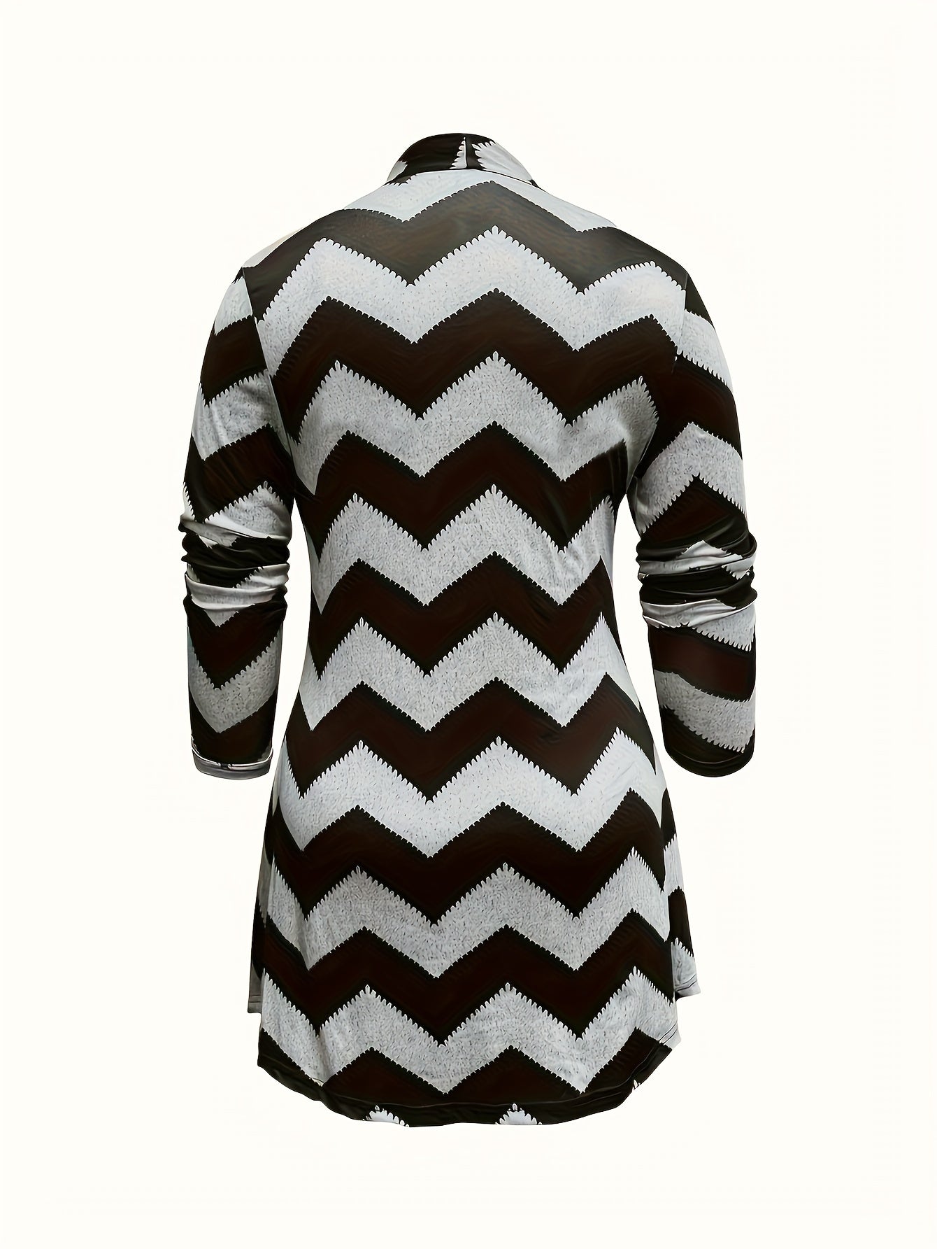 Three Piece Women's Plus Size Casual Outfits Set - Wave Trim Long Sleeve Coat, Cami Top, And Leggings - Stylish And Comfortable