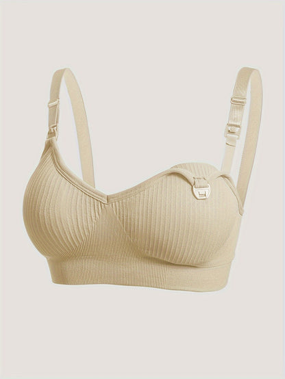 Set of 4 Maternity Nursing Bras - Soft, Flexible Full-Cup Breastfeeding Lingerie with Detachable Pads, Slim Fit, Suitable for All Seasons, Ideal for Expecting Mothers, Support for Breastfeeding | Slim Fit Bra | Flexible Material