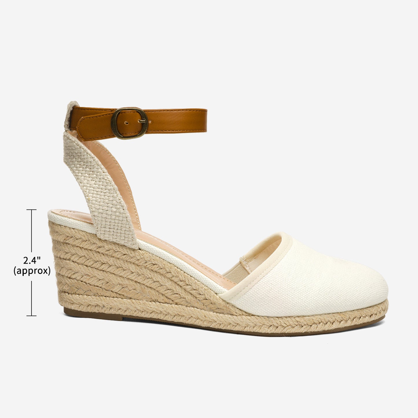Women's Ankle Strap Closed Toe Espadrille Wedge Heels Sandals, Versatile and Stylish for weddings, shopping, dating, with wrap dresses, jeans, skirts, shorts, jumpsuits, for formal or casual occasions