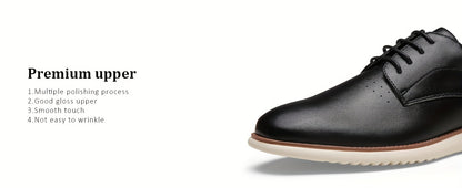 Men'S Formal & Business Oxfords - Lace-Up Derby Shoes, Slip-Resistant Rubber Sole, Low-Top Closure, All-Season Formal & Casual Shoes for Office, Weddings, Events - Brown Dress Shoes for Men, Fancy Dress Shoes for Mens, Casual Dress Shoes for Men