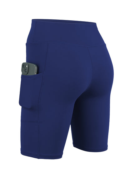 6-pack Large Size Sport Shorts For Women, Fashionable Casual Shorts, High-waist High-stretch Yoga Shorts, 5-inch Shorts With Phone Pocket