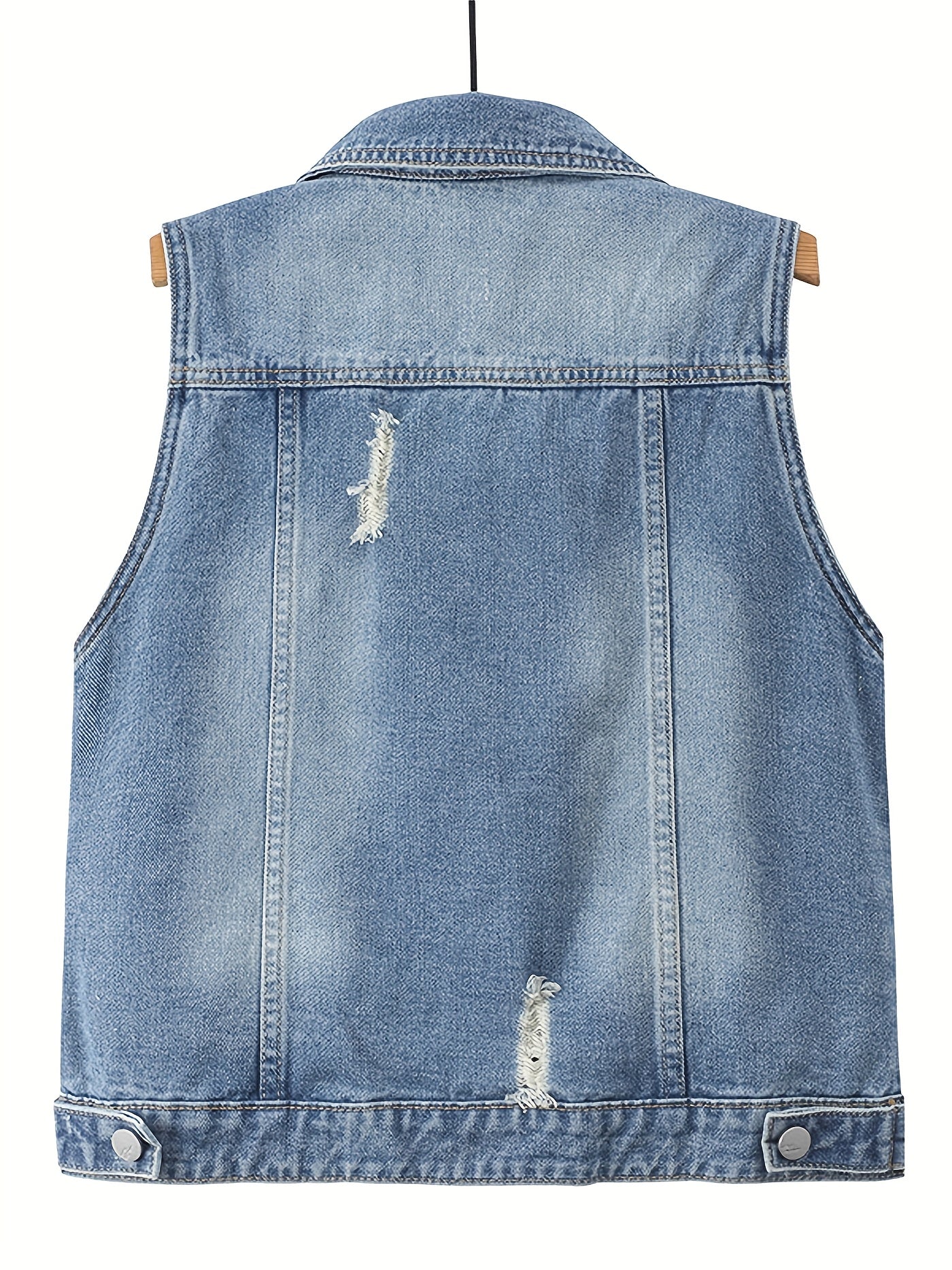 Oversized Women'S Denim Vest, Casual Jacket for Spring And Autumn Seasons