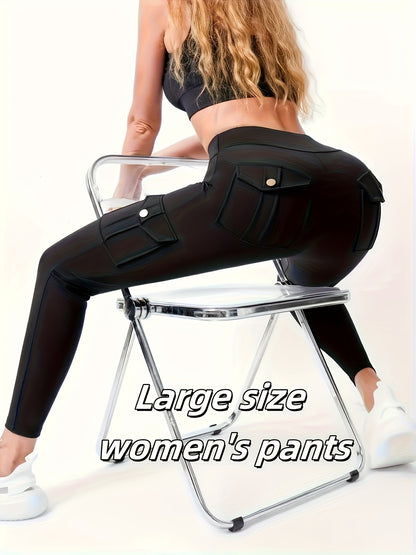 PRO-FiT High-Waisted 7/8 Length Yoga Pants with Pockets - Tummy Control & Hip Lift, 4-Way Stretch Non-See-Through Workout Leggings, Gym, Training, or Casual Wear (Solid Color Tight Athletic Pants)