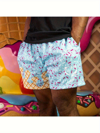 Baseball Ice Cream Teen Shorts Teenager'S Paisley Graphic Shorts Sports Basketball Headscarf Shorts Running Street Y2K Side Pull Belt for Outdoor, for Teenager, For Teenager