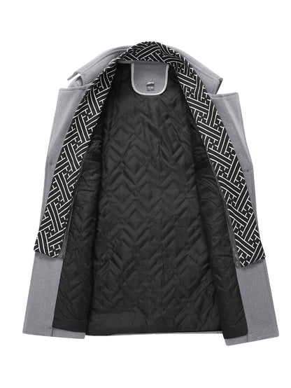 Men's Versatile Wool Blend Single-Breasted Coat
