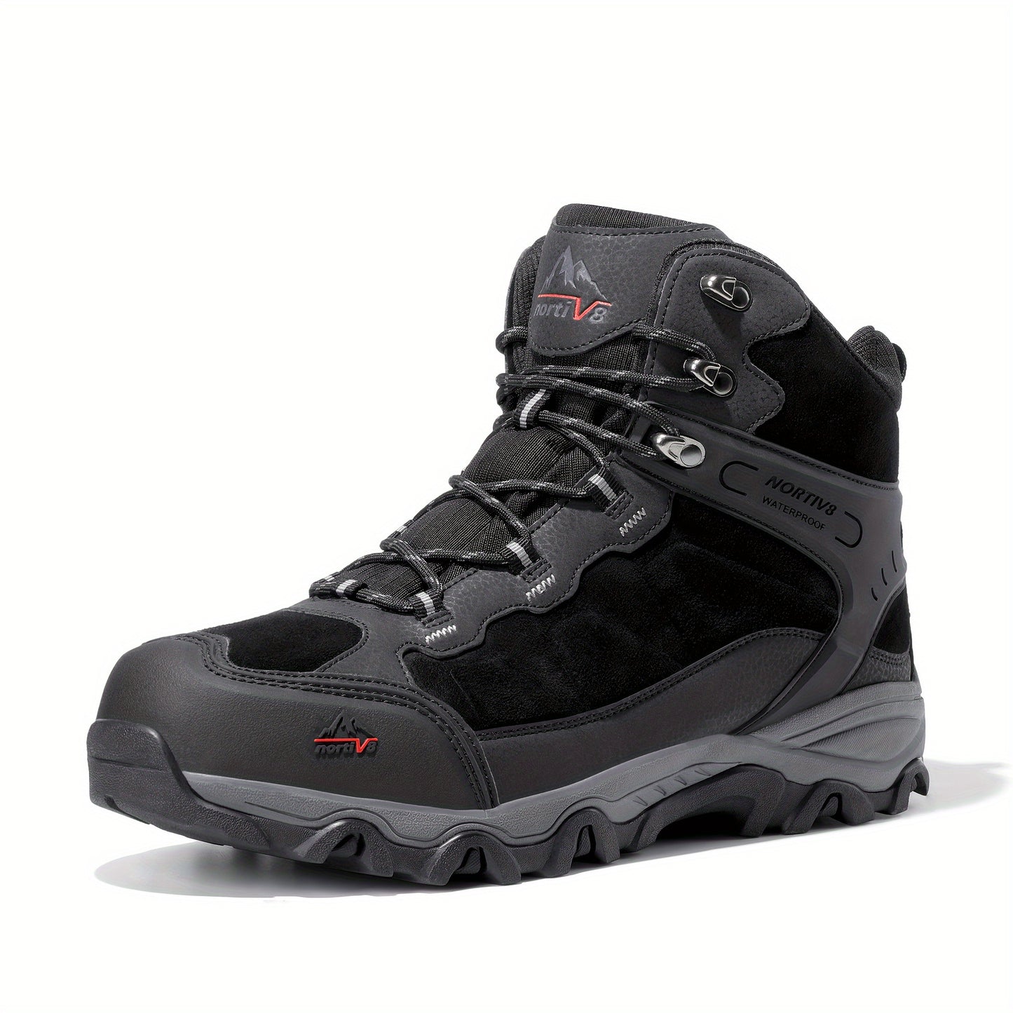 [Waterproof Hiking Boots] Men's Waterproof Hiking Boots Outdoor Mid High Backpacking Mountaineering Trekking Shoes Non-Slip Durable Lightweight for Travelling Camping Rocky Mountain Trail
