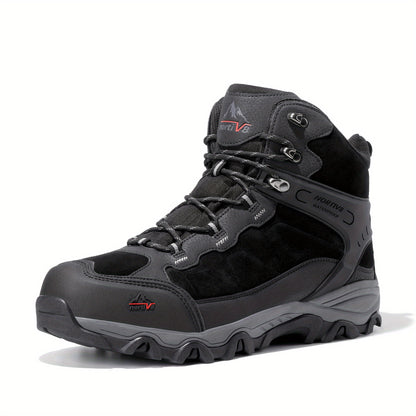 [Waterproof Hiking Boots] Men's Waterproof Hiking Boots Outdoor Mid High Backpacking Mountaineering Trekking Shoes Non-Slip Durable Lightweight for Travelling Camping Rocky Mountain Trail