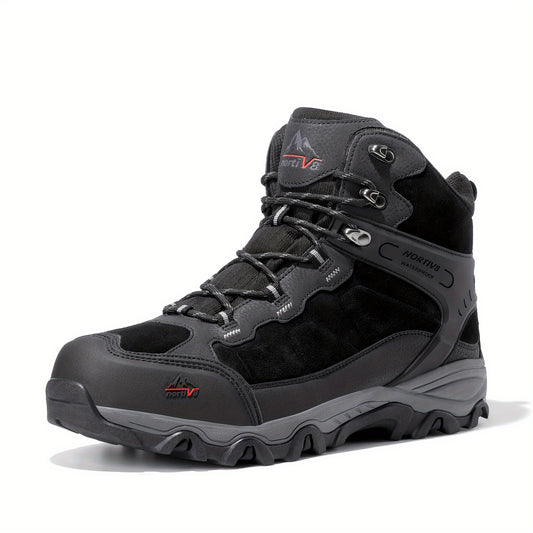 [Waterproof Hiking Boots] Men's Waterproof Hiking Boots Outdoor Mid High Backpacking Mountaineering Trekking Shoes Non-Slip Durable Lightweight for Travelling Camping Rocky Mountain Trail
