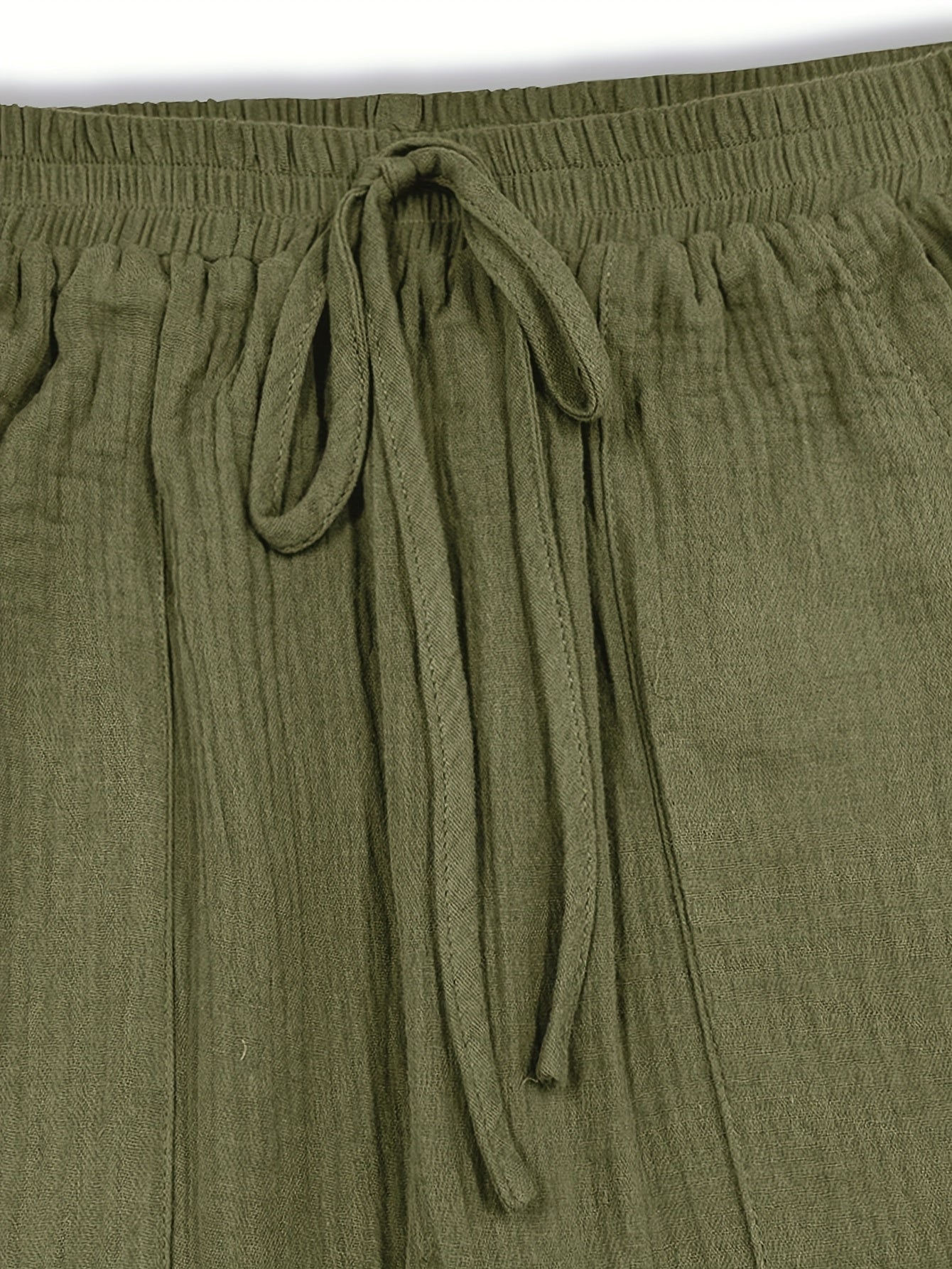 Spring And Summer Women's Casual Pants, Khaki, Pocket, Wide Leg, Tie, Loose, Daily Commuting Wide Leg Pants Womens Summer Clothes