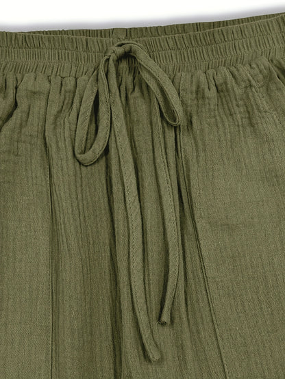Spring And Summer Women's Casual Pants, Khaki, Pocket, Wide Leg, Tie, Loose, Daily Commuting Wide Leg Pants Womens Summer Clothes