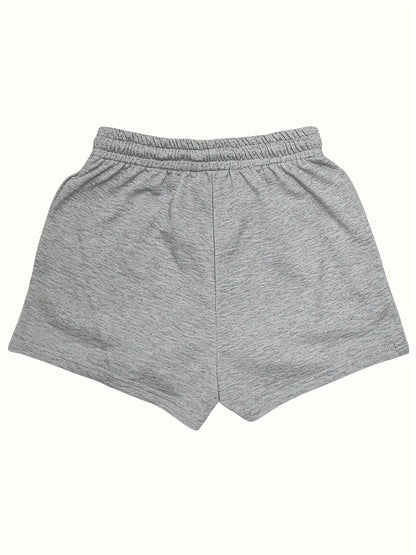 CharmGlow Summer Casual y Solid-color Drawstring High-waisted Women's Shorts