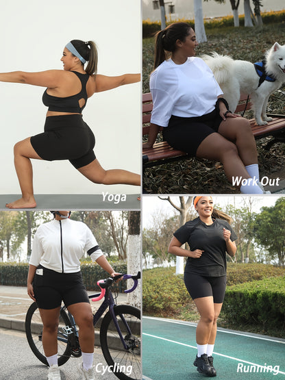 Women's Black + Linen Gray + Coffee + Wine Red + Pink High-Waist Shorts - product view 4