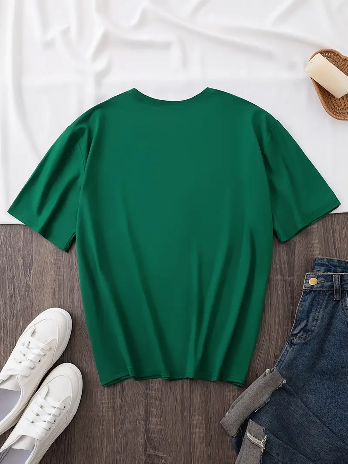 Women's America "Land of the Free" Bow & Flag Print T-Shirt - 4th of July Outfit, Casual Crew Neck Top with Map Design Suitable for Spring Summer, Gift (Local Shipping)