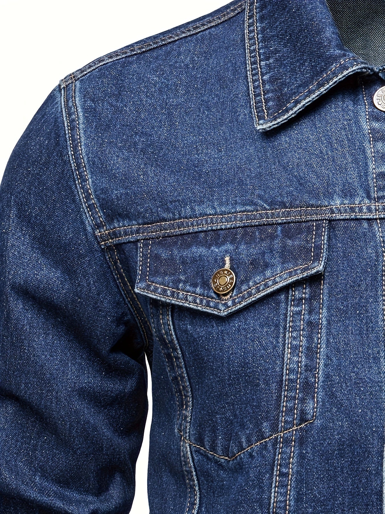 Men'S Vintage Denim Jacket, Casual Urban Style Multi-Pocket Denim Coat