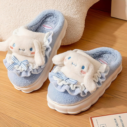 Cute Cinnamoroll Plush Slippers Kawaii Indoor Sport Shoes Camping Warm Platform Non-Slip Home Shoes Y2K Cartoon Soft Padded Plush Bedroom Shoes, Women Shoes