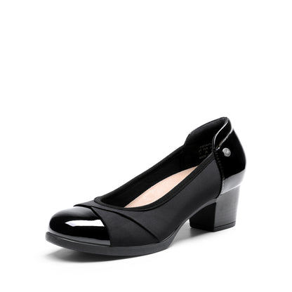 Women's Pumps Low Chunky Block Closed Toe Shoes Work Comfortable Heels Round Toe Dress Elegant & Breathable Pumps Dress Shoes Low Heel Slip On Loafers Pumps
