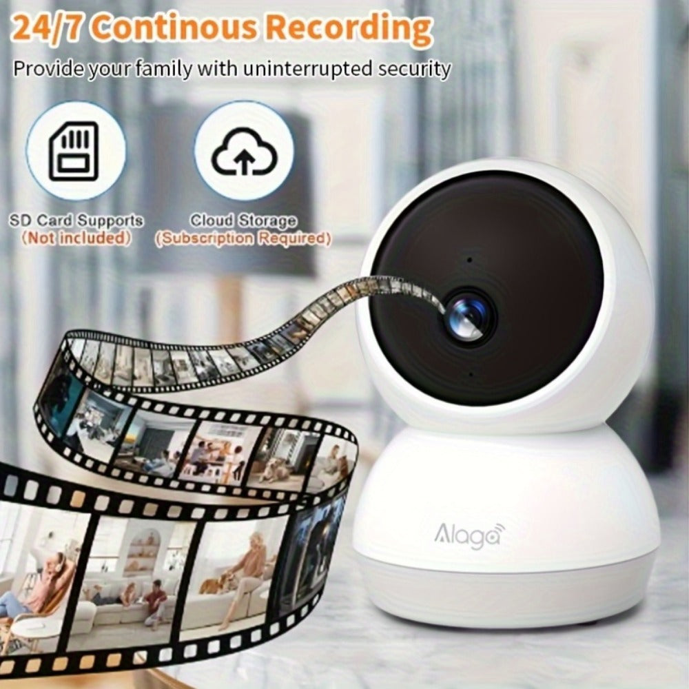 2K Indoor WiFi Security Camera - Two-Way Audio and Night Vision