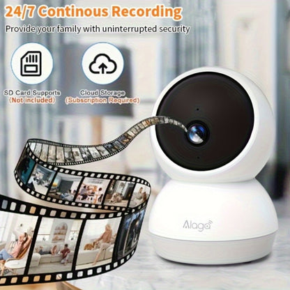 2K Indoor WiFi Security Camera - Two-Way Audio and Night Vision