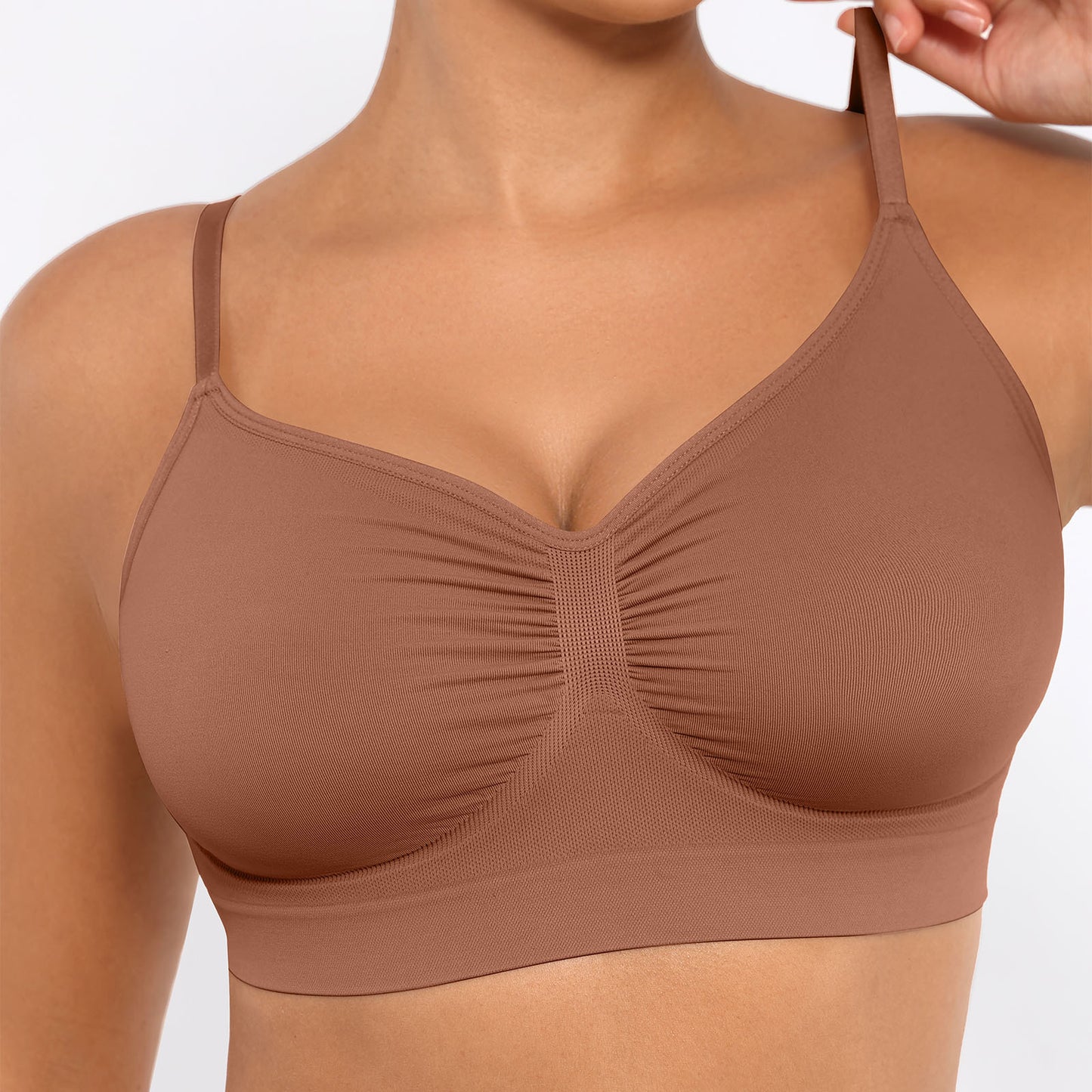 Plus Breathable High-Stretch Sports Bra with Pads - Wireless Mesh Women's Seamless Yoga & Running Top - Solid Color Activewear