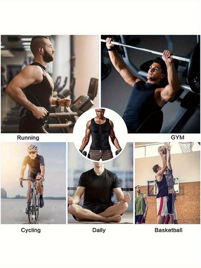 Men Body Shaper Waist Trainer Sauna Suit Sweat Vest Underwear Workout Tank Tops Shirt