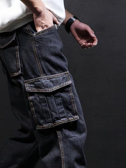 Men's Straight Leg Jeans - Classic Wash Utility Pocket