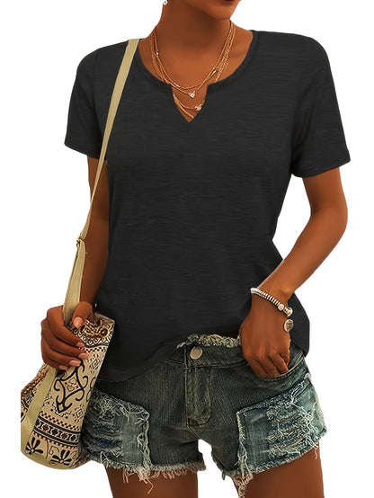 Three-piece Women'S European And American Fashion Top, Spring And Summer Fashion Clothing, Casual V-neck Short-sleeved T-shirt