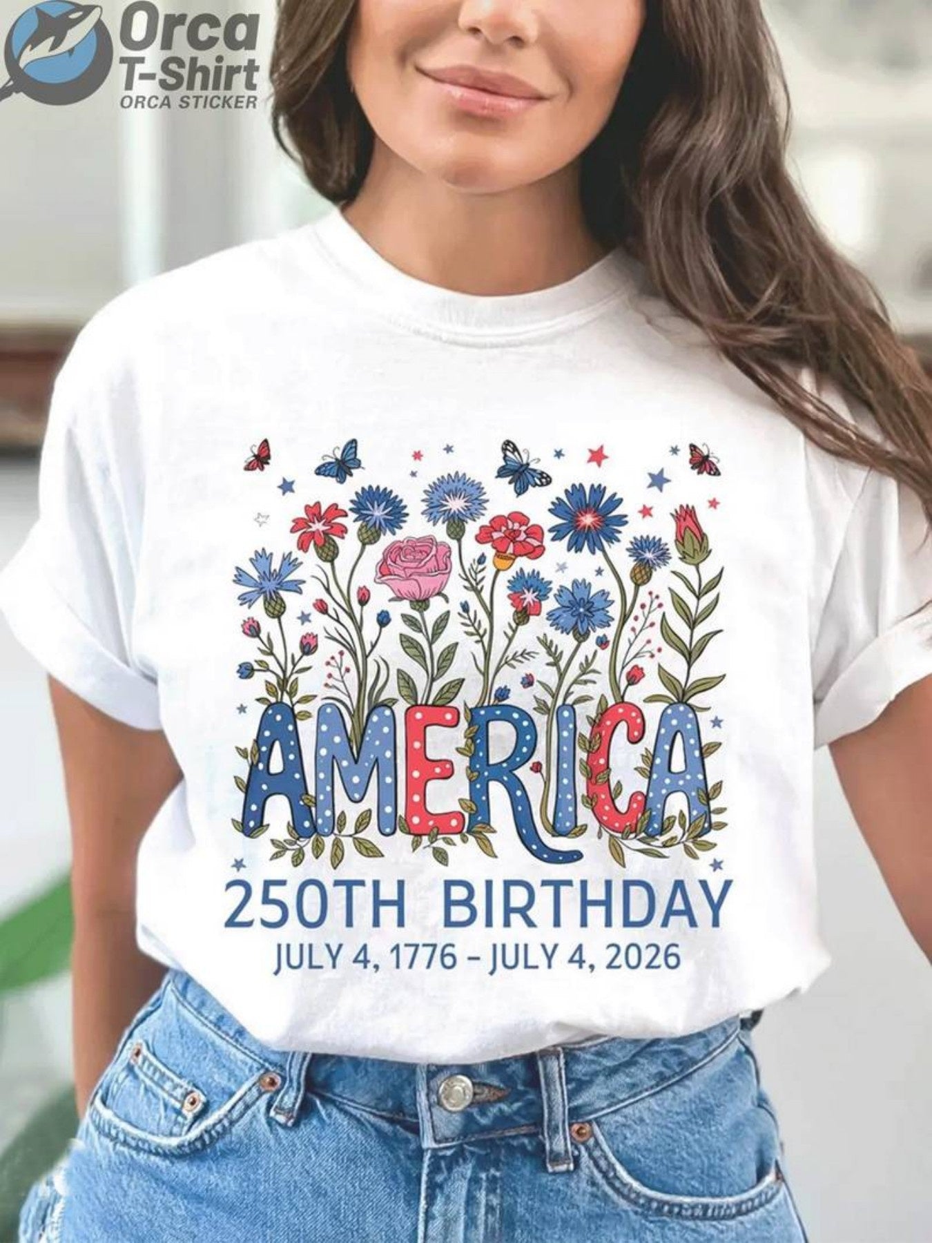 White Floral T-Shirt - product view 8