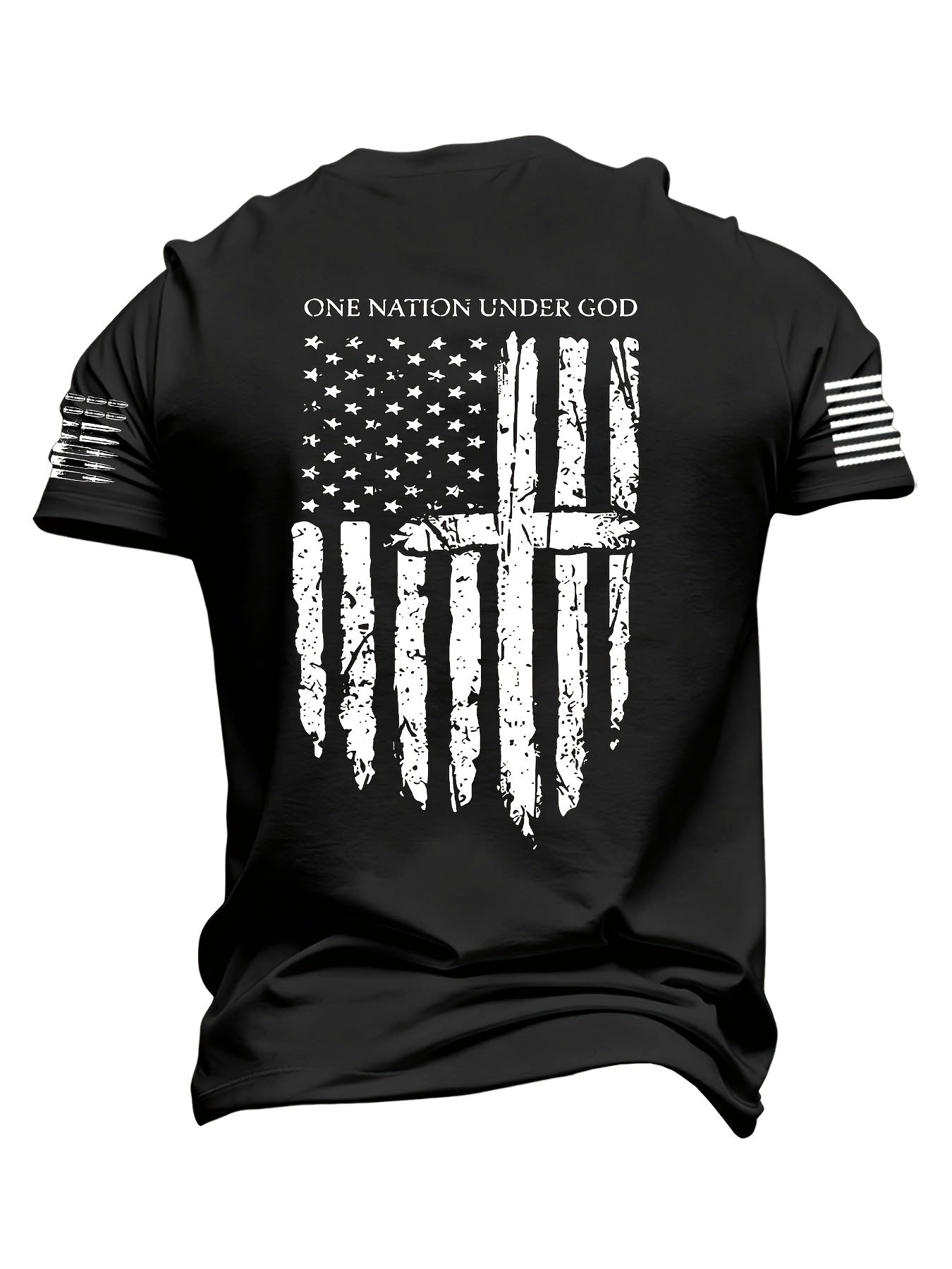 MIXECI Brand Teenager'S Letter Flag Pattern Printed Round Neck T-Shirt, Summer Outdoor Sports Short Sleeve, For Teenager