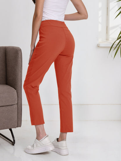 Pull On Solid Millennium Super Stretch Fabric Ankle Pant for Women with During