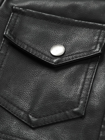 Women's Vintage-Style PU Leather Jacket - High Quality, Windproof, Tear- with Detachable Hood Casual Outdoor Riding Jacket