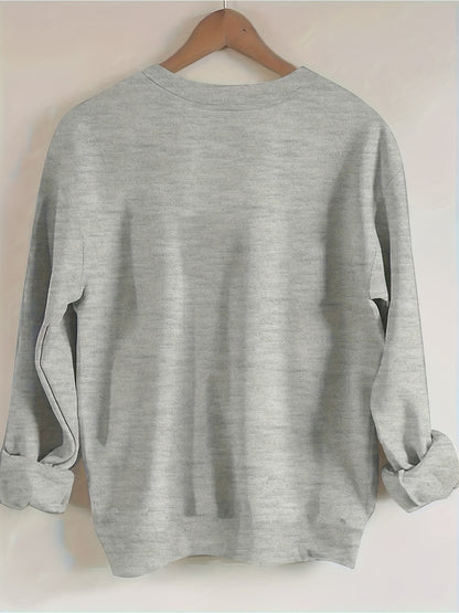 FRIYAY with Supply Themed Letters, Expressing Joy for Friday Pattern Print Women's Sweatshirt, Comfortable All Seasons, Machine Washable