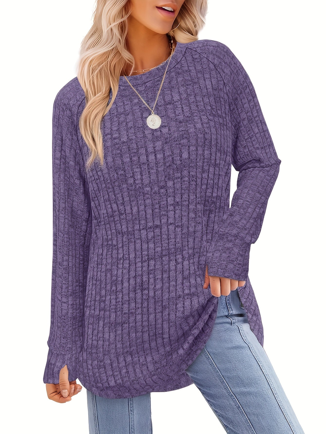 3pcs Women's Round-Neck Sweater & Loose Blouse - Thin Casual Layering Suitable for Fall Winter, Machine Washable Loose-Fitting Shirt and Sweater