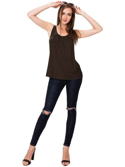 Women's Sleeveless Scoop Neck Loose Fit Tank Top
