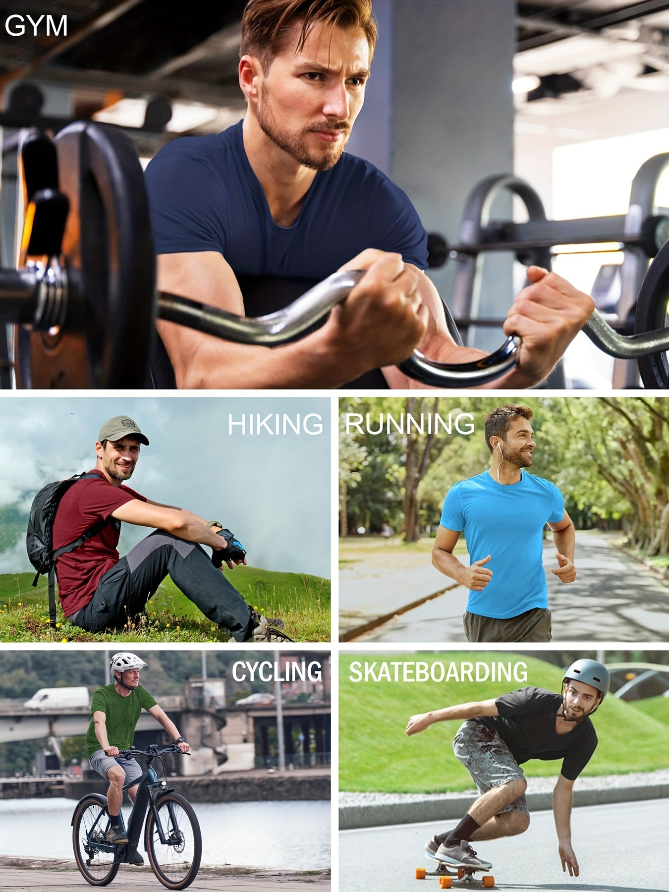 2026 Men's Quick Dry Workout Gym T Shirts, Short Sleeve Active Running Athletic Tee Tops 6 Pack Game Day Fan Gear for Soccer and All Fans