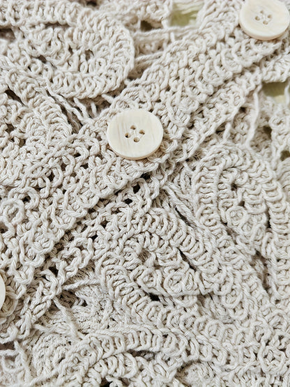 New Cardigan Bohemian Style Jacquard Hollow Crochet Embroidered Women'S Top