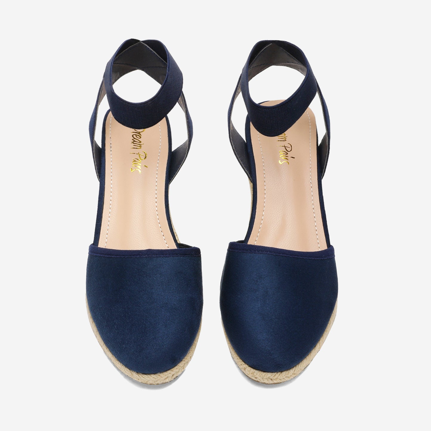 Women's Elastic Ankle Strap Espadrilles Wedge Pump Sandals