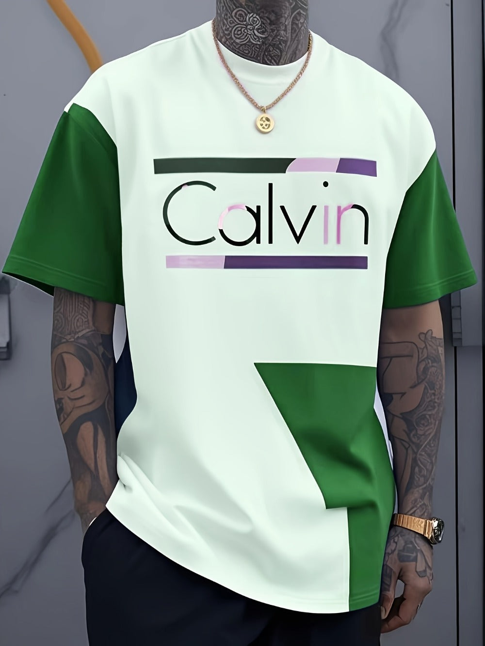 Men's Graphic Print T-Shirt - Crew Neck Short Sleeve 329893