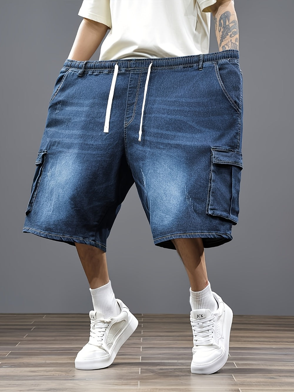 Men's Denim Shorts - Drawstring Waist
