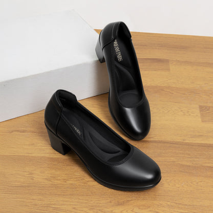 Women's Chunky Closed Toe Low Block Heels Work Pumps Comfortable Round Toe Dress Wedding Shoes One Foot Kick Design Fashionable Bride Bridesmaid Wedding Party Party Holiday Formal Shoes