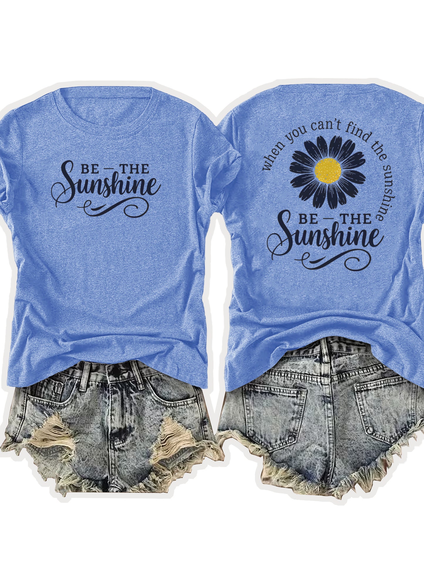 Women'S Casual Sports T-Shirt | Lightweight & Breathable European Summer Round-Neck Tee With Uplifting 'Be The Sunshine' Print - Ideal For Spring/Summer And Perfect For Various Occasions