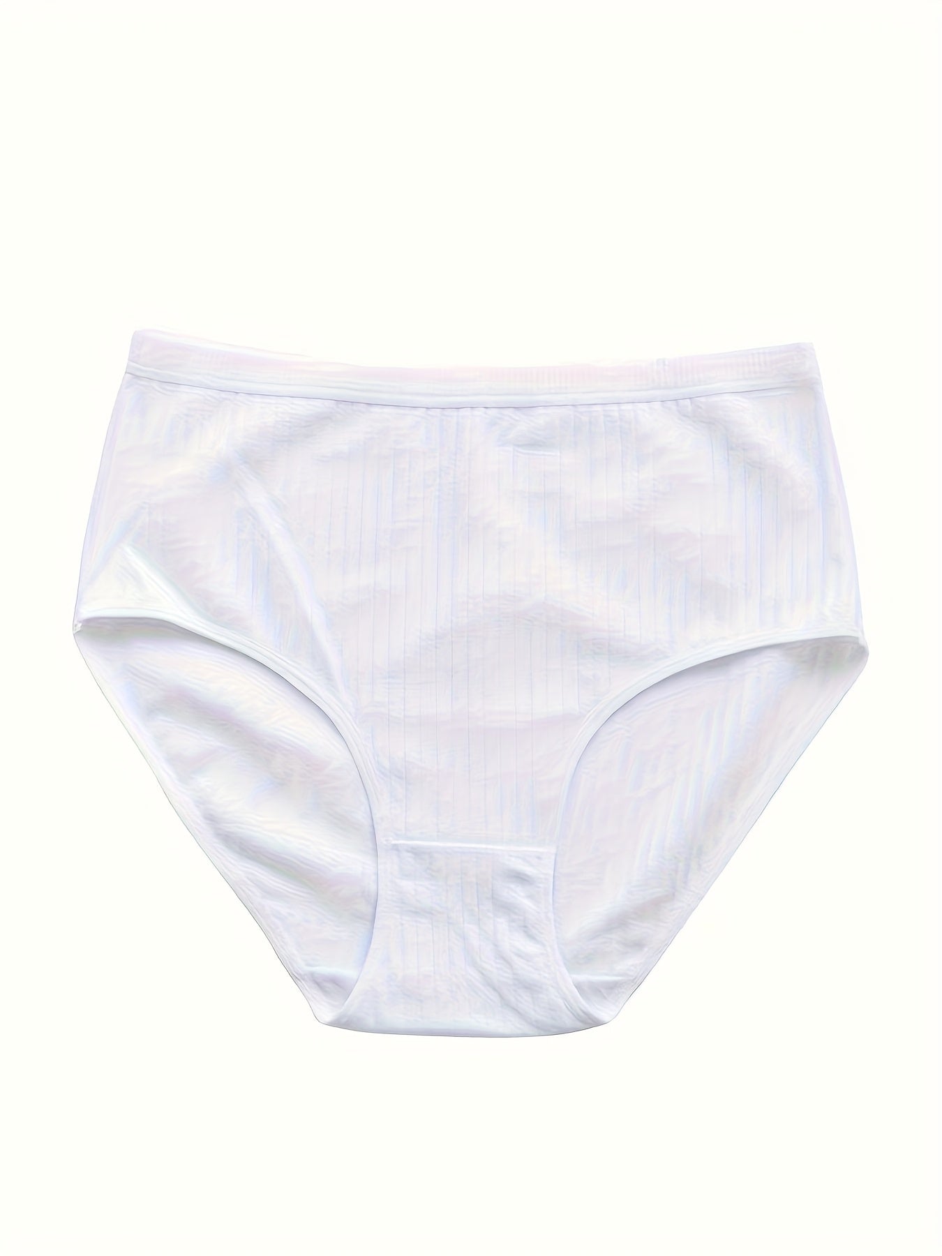 8pcs Of Oversized High Waisted Women's Underwear, 95% 5% Stretch, Breathable, Abdominal Control, Solid Color, Fabric Underwear
