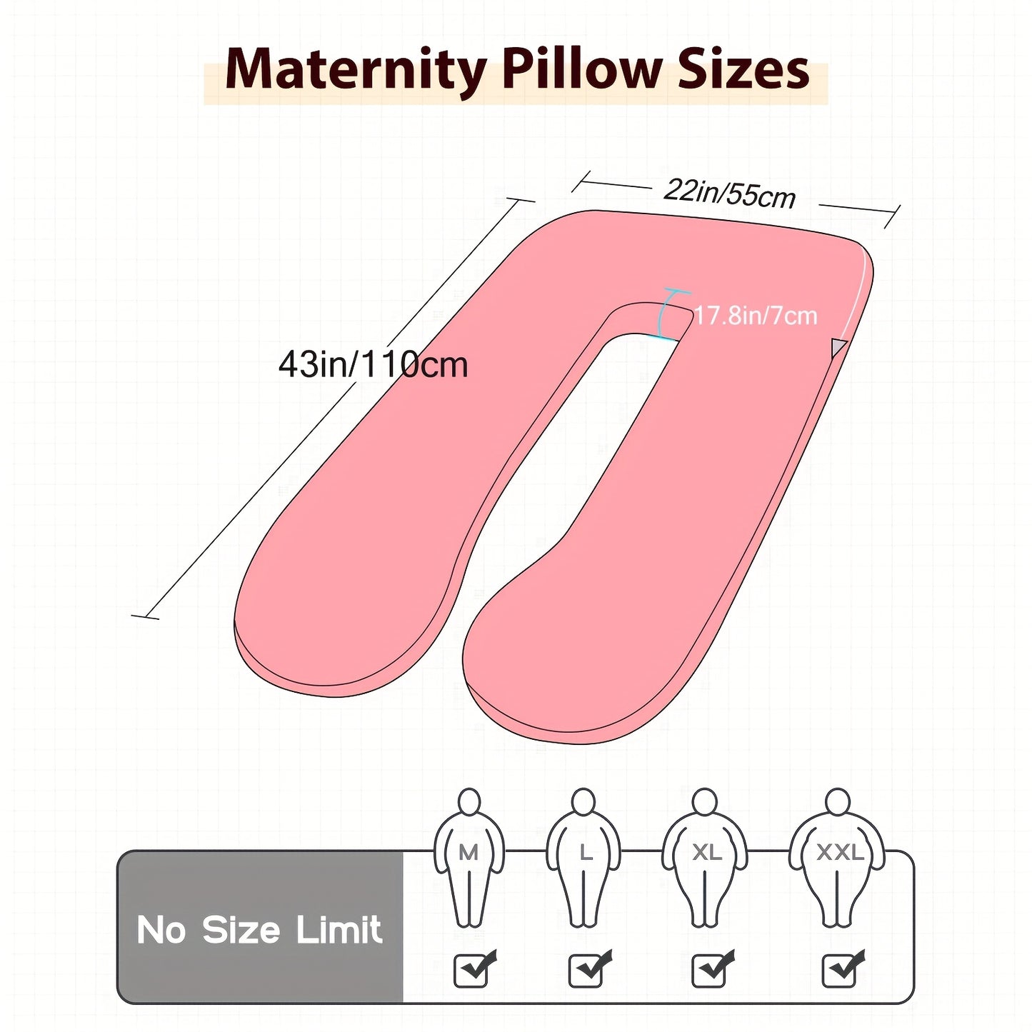 Wndy'S Dream Summer Cool Pregnancy Pillow, Cooling Velvet Body Pillow, 43.31inch 1950G Ergonomic Support, Skin-Friendly Sweat-Free Fabric, Washable Cover, Full Body Support for Pregnant Women