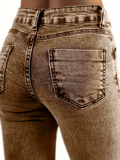 Women'S Sexy Cow Fashion Elastic Denim Flared Trousers